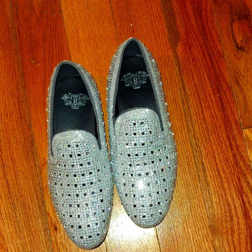 Men's Silver Studded Loafers